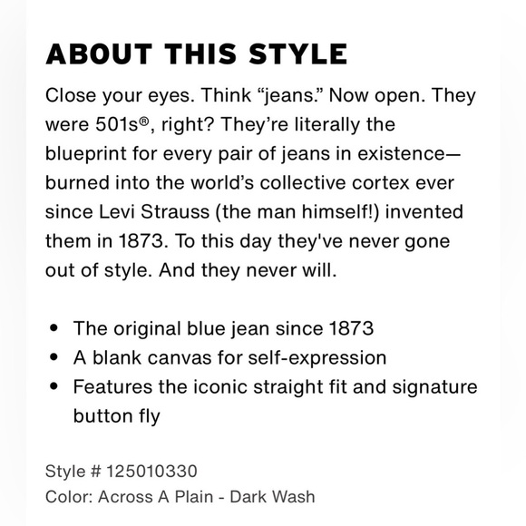 Levi’s 501®️ Original Fit Button-Fly Custom Dyed - Picture 16 of 16